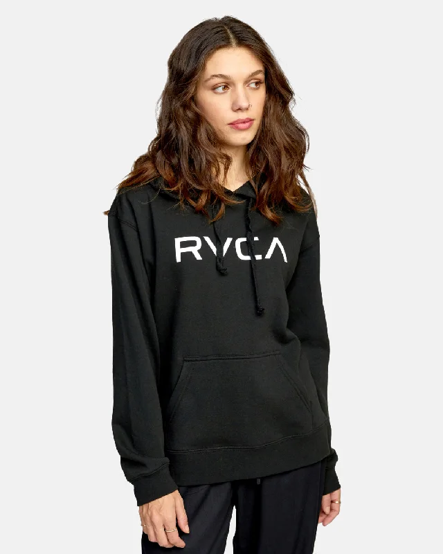 Sporty Look Big RVCA Hoodie - Black