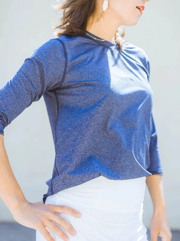 Personalized Heterogeneous Splicing Performance Quarter Sleeve - Denim