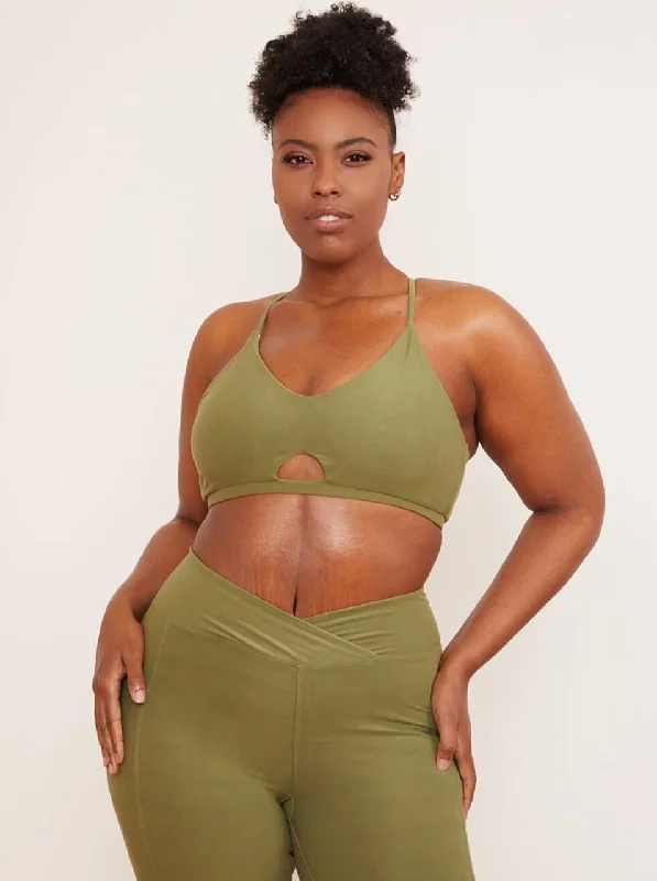 Casual Everyday Wear Crisscross Bra - Eucalyptus