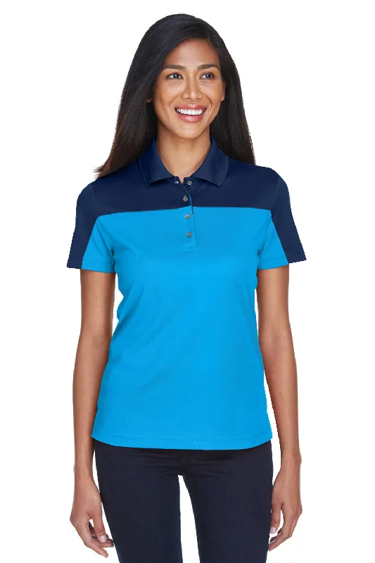 Casual Fashion Core 365 Womens Balance Performance Moisture Wicking Short Sleeve Polo Shirt - Electric Blue/Classic Navy Blue Casual Fashion Core 365 Womens Balance Performance Moisture Wicking Short Sleeve Polo Shirt - Electric Blue/Classic Navy Blue