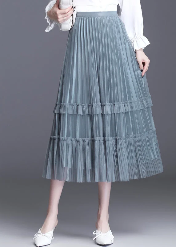 Versatile Looks diy Grey High Waist Patchwork A Line Fall Skirt