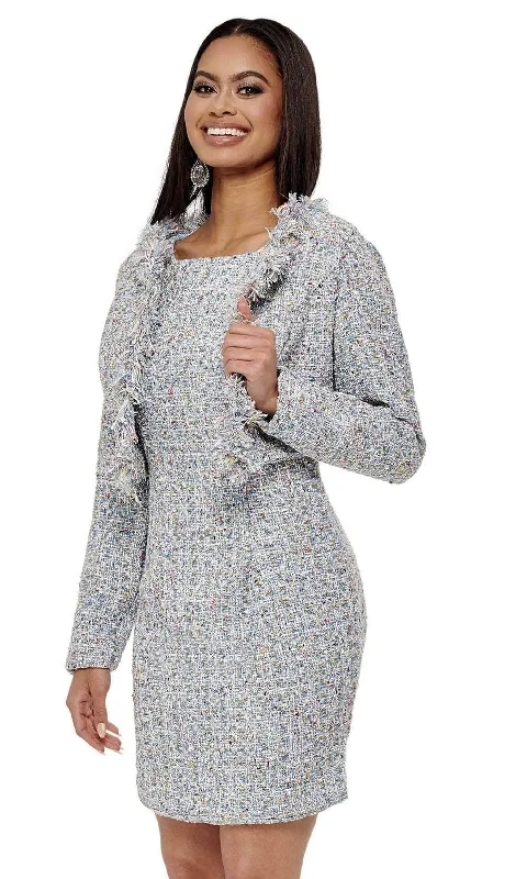 Relaxed Wardrobe Rachel Allan - Textured Two Piece Short Dress 50030 - 1 pc Blue In Size 6 Available Relaxed Wardrobe Rachel Allan - Textured Two Piece Short Dress 50030 - 1 pc Blue In Size 6 Available