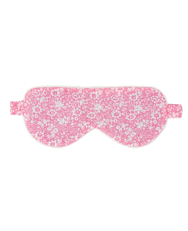 Casual Fashion White Pink Flower Print Cotton Eye Mask