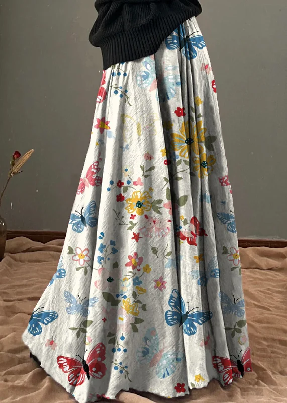 Relaxed Wardrobe Unique White polka dots Elastic Waist Exra Large Hem Cotton Skirt Spring Relaxed Wardrobe Unique White polka dots Elastic Waist Exra Large Hem Cotton Skirt Spring