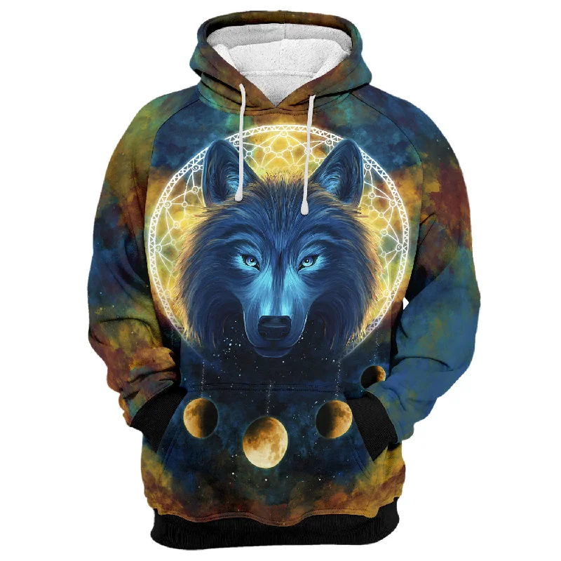 Soft Texture Moon Wolf Hoodie