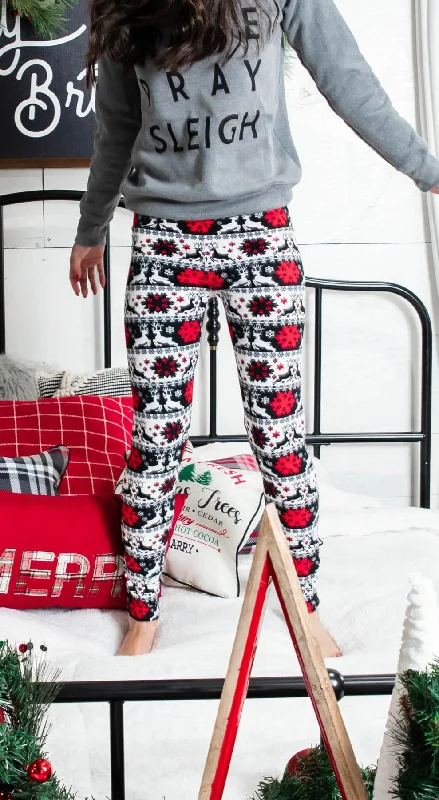 Unique Styles Snowflakes & Reindeer Leggings