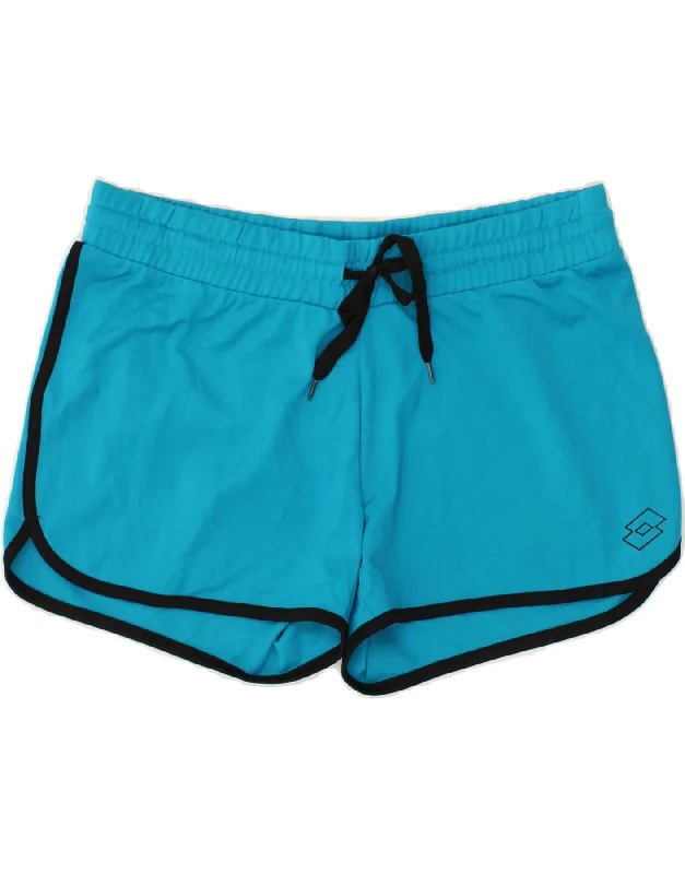 Chic Textures LOTTO Womens Sport Shorts UK 14 Large  Blue Polyester