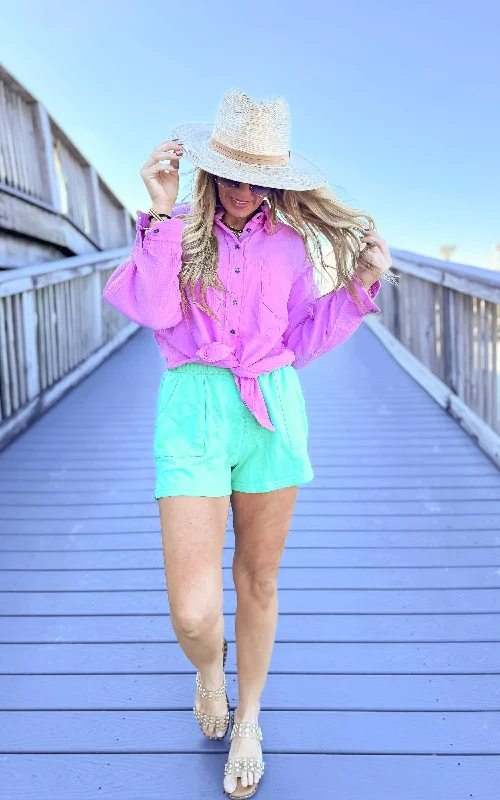Cozy Fits Gauze Button Up Long Sleeve Top