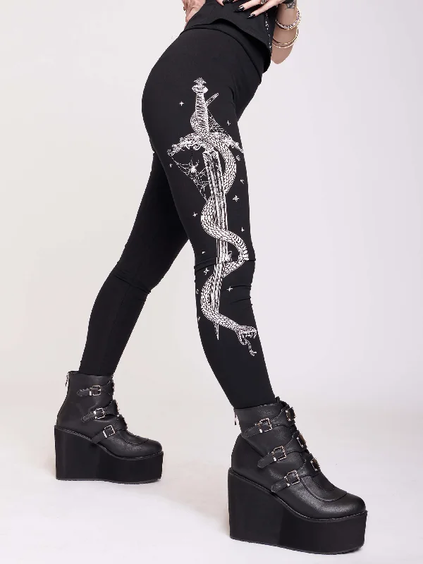 Romantic Skirt Style Snake Dagger Legging