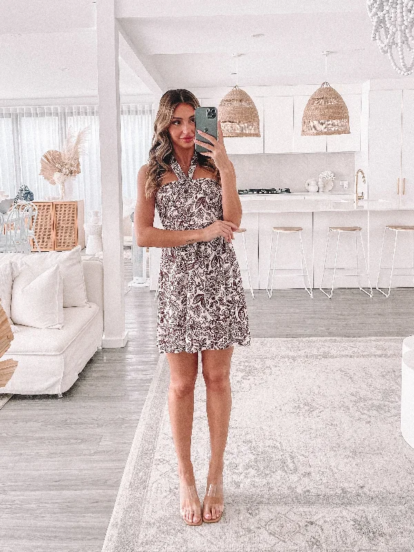 Trendy Comfort Travias Dress - Chocolate Paisley