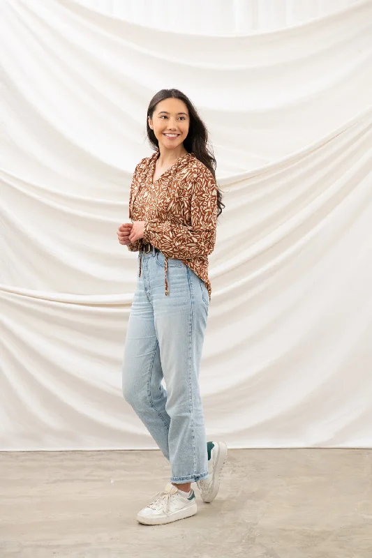Cool Style Grace Blouse - Rust Floral