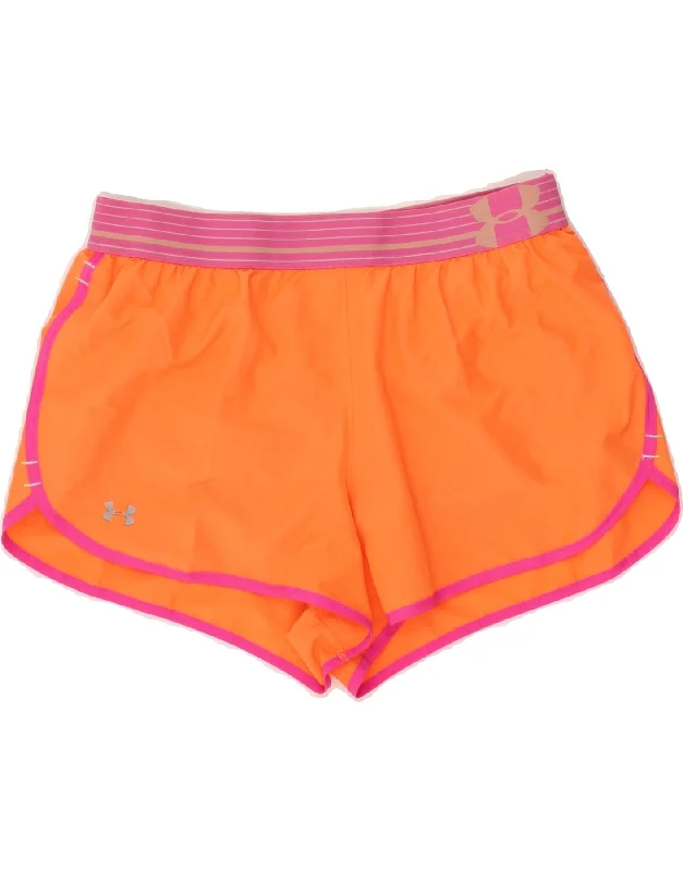 Trendy Styles UNDER ARMOUR Womens Graphic Sport Shorts Medium Orange Colourblock