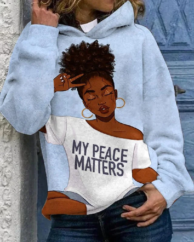 Personalized Three-Dimensional Design Black Girl My Peace Matters Unisex Hoodie