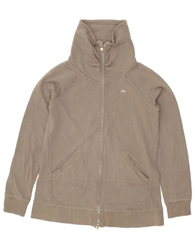 Smart Casual ELLESSE Womens Tracksuit Top Jacket UK 14 Medium Grey Cotton