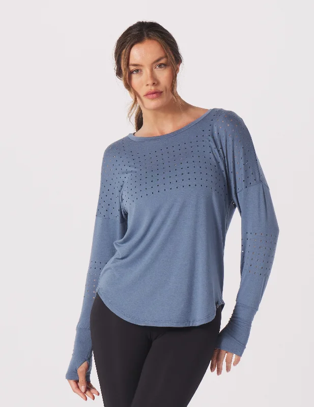 Comfy Clothes Mood Long Sleeve: Washed Blue
