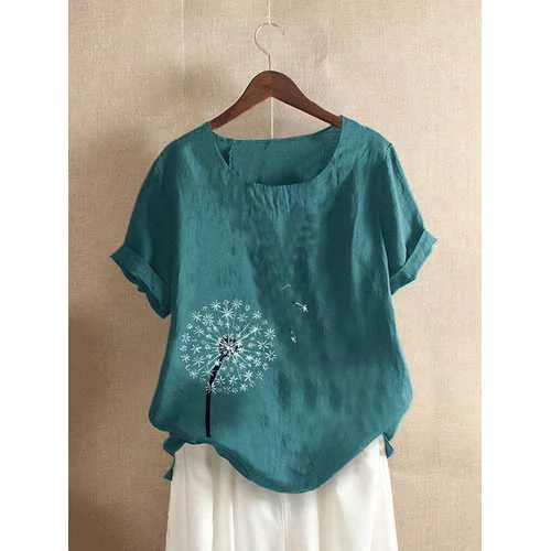 Lightweight Clothes Flower Print Casual T-shirt