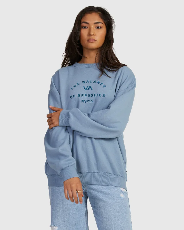 Budget Apparel Bold Vintage Crew Neck Sweatshirt - Ice Blue