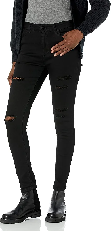 Stylish Comfortwear Wax Jean Women's Authentic Denim Ankle Skinny Jean with Hem Destruction Stylish Comfortwear Wax Jean Women's Authentic Denim Ankle Skinny Jean with Hem Destruction