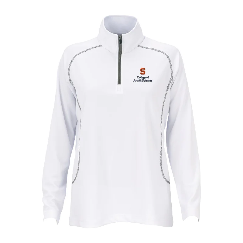 Everyday Style Vansport Ladies Syracuse College of Arts & Sciences Twill Knit 1/4 Pullover Everyday Style Vansport Ladies Syracuse College of Arts & Sciences Twill Knit 1/4 Pullover