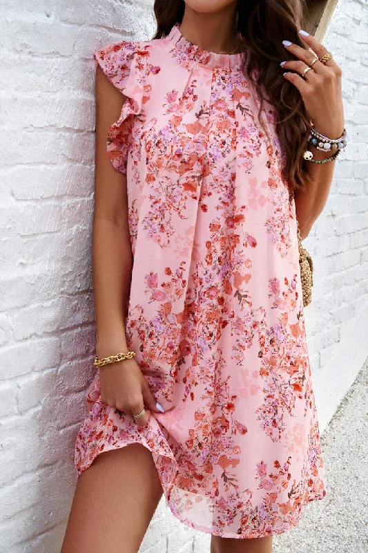 Soft Textiles Mariah Pink Floral Chiffon Dress