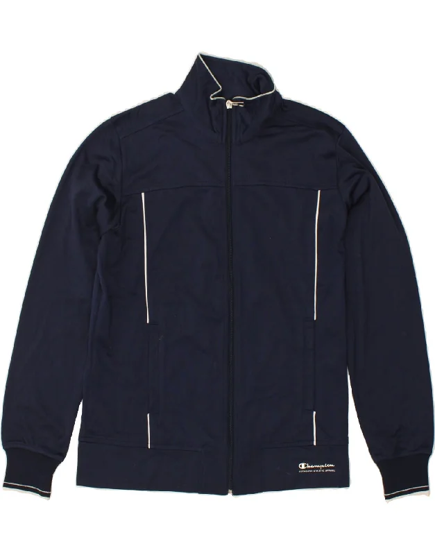 Relaxed Wardrobe CHAMPION Womens Easy Fit Tracksuit Top Jacket UK 10 Small Navy Blue