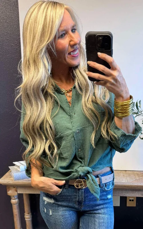 Everyday Outfits Roll Up Sleeve Oversized Shirt - Final Sale