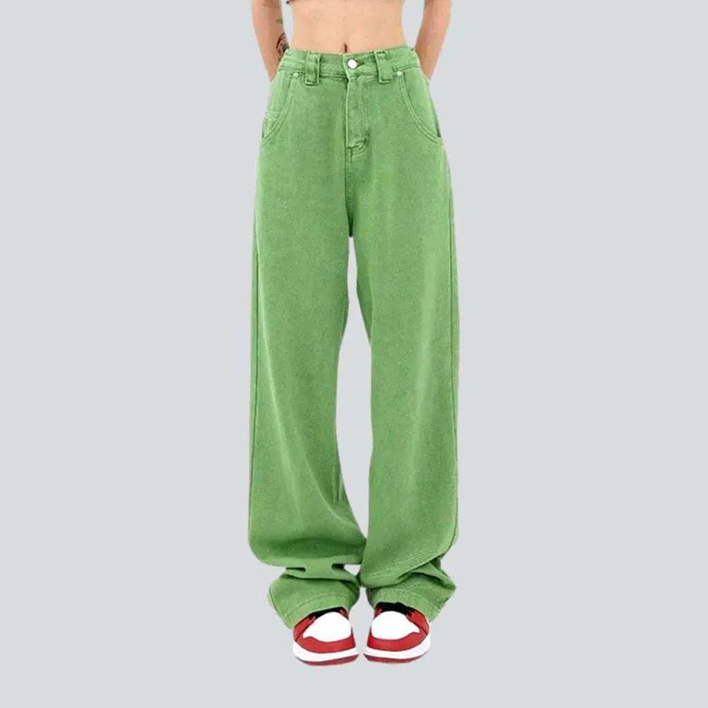 Stylish Comfortwear Light green women's denim pants