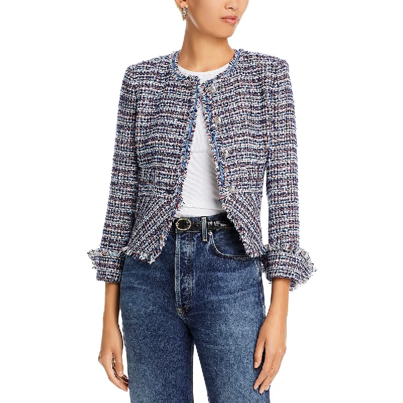 Fashion Staples Derek Lam 10 Crosby Womens Elizabeth Tweed Office Collarless Blazer