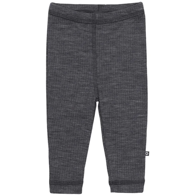 Simple Comfort Smallstuff Wool Drop Needle Leggings Dark Grey