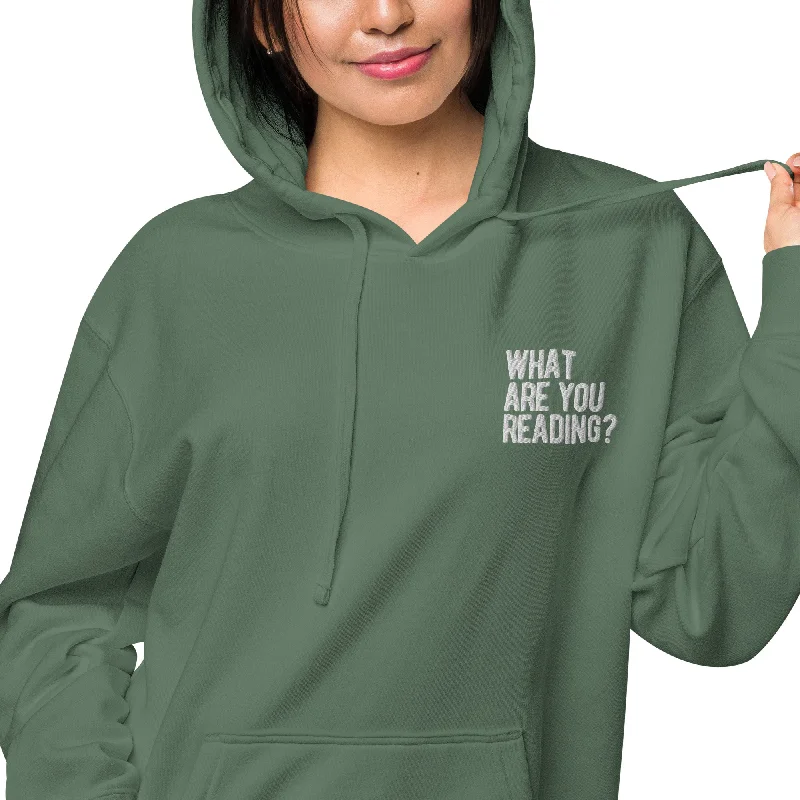 Lightweight Clothes what are you reading embriodered hoodie