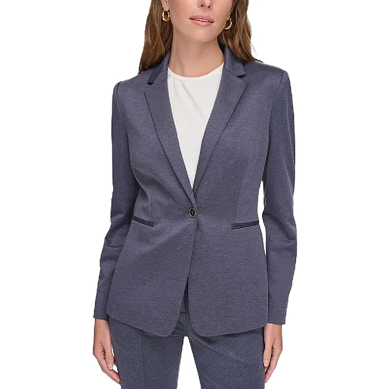 Fashion Layers Tommy Hilfiger Womens Heathered Workwear One-Button Blazer