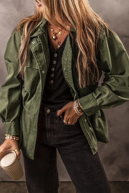 Chic Outfits Zip Up Long Sleeve Jacket