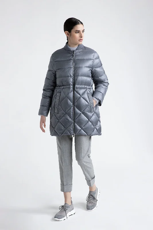Casual Vibes Midi quilted goose down jacket