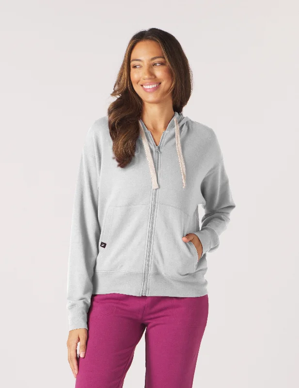 Chic Style Vintage Oversized Zip Up: Ash Grey