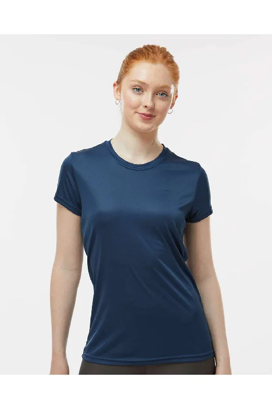 Functional Fashion Paragon Womens Islander Performance Moisture Wicking Short Sleeve Crewneck T-Shirt - Navy Blue
