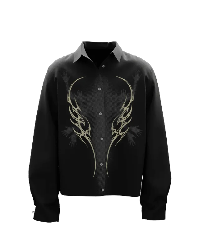 Affordable Looks Wraith Boxy Black Oversized Shirt