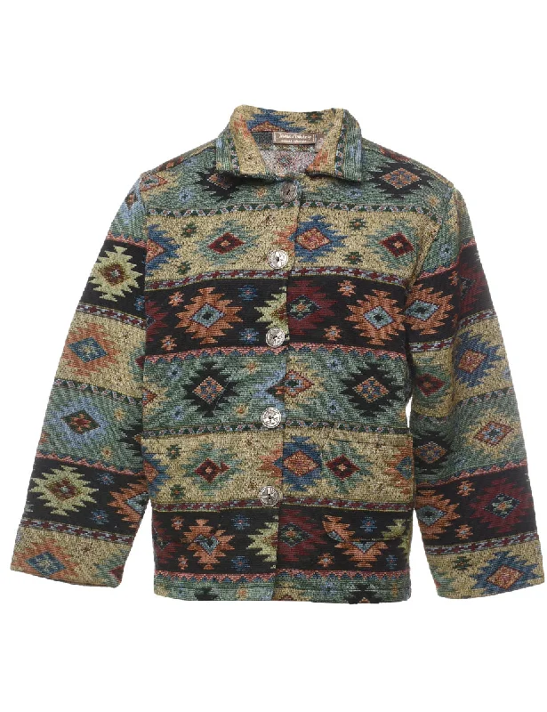 Easygoing Fashion Jane Ashley Navajo Tapestry Jacket - M