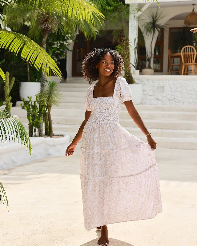 Comfortable Layers The Grenada - Bamboo Smocked Maxi Dress