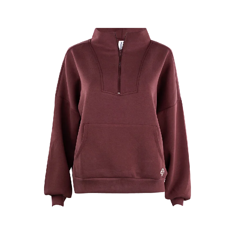 Warm Clothing Collegiate Outfitters Maroon Butter Soft Pocket Quarter Zip
