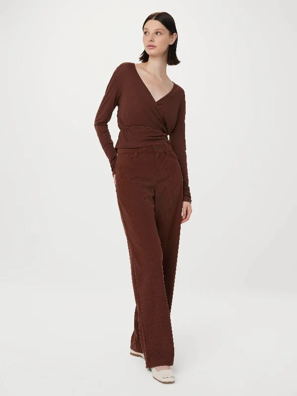 Luxurious Comfort The Annie Corduroy Pant in Pinot Noir
