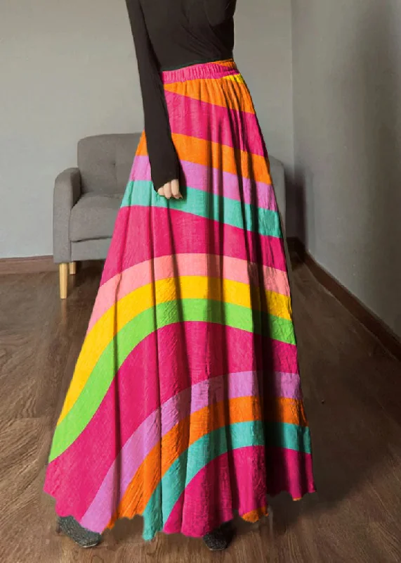 Cool Comfort Beautiful Color Geometry Elastic Waist Exra Large Hem Linen Skirts Spring Cool Comfort Beautiful Color Geometry Elastic Waist Exra Large Hem Linen Skirts Spring