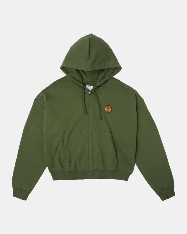 Simple Style Court Zip Hoodie - Leaf