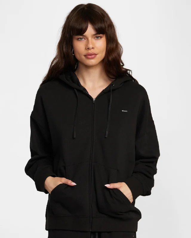 Affordable Chic Sunday Hooded Base Layer Top - RVCA Black
