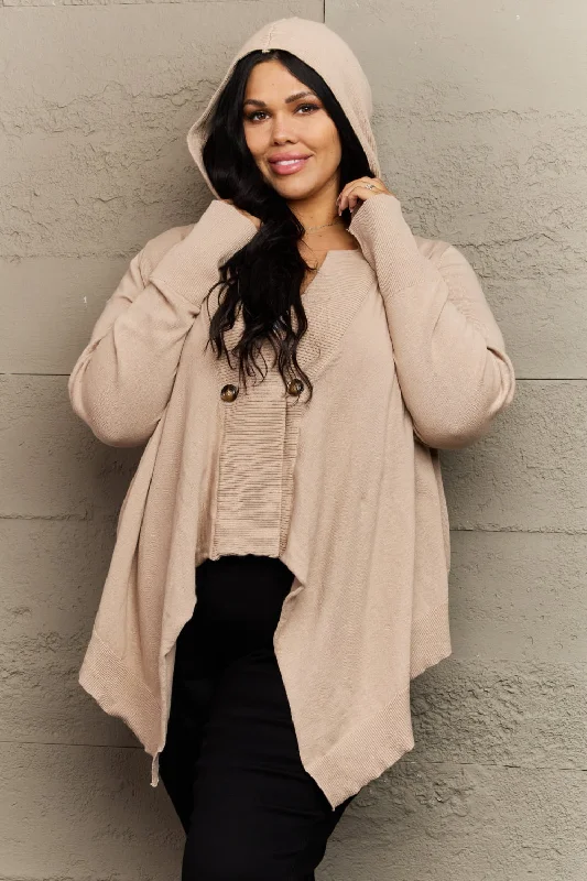 Easygoing Fashion HEYSON Warm Me Up Full Size Hooded Cardigan