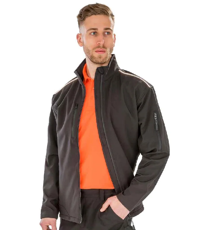 Soft Fit Result Work-Guard Ripstop Soft Shell Jacket | Black/Black
