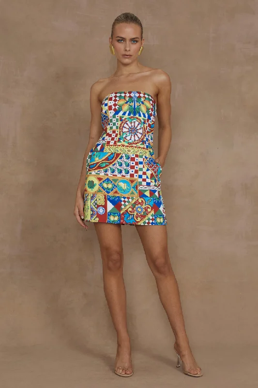 Comfortable Wardrobe CLEMENTINE MINI DRESS - PHAEDRA PRINT