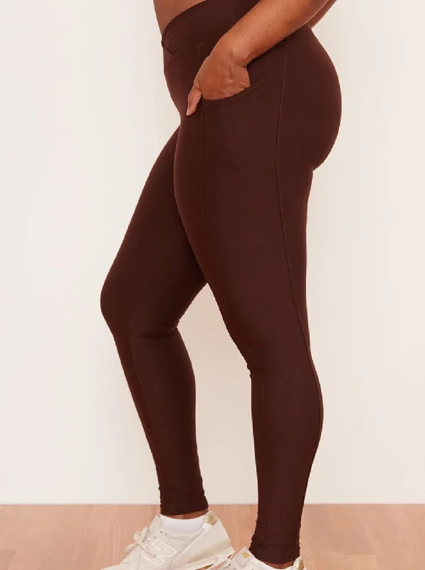 Bold Style Crossover Pocket Legging - Chai