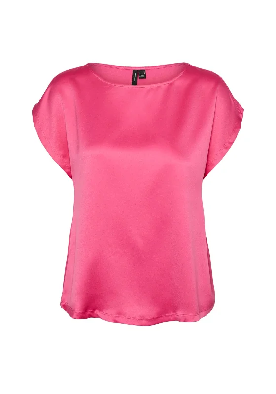 Chic and Cozy Vero Moda Merle Material Mix Top, Pink
