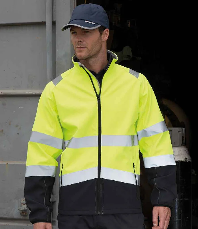 Affordable Chic Result Safe-Guard Printable Safety Soft Shell Jacket | Fluorescent Yellow/Black Affordable Chic Result Safe-Guard Printable Safety Soft Shell Jacket | Fluorescent Yellow/Black