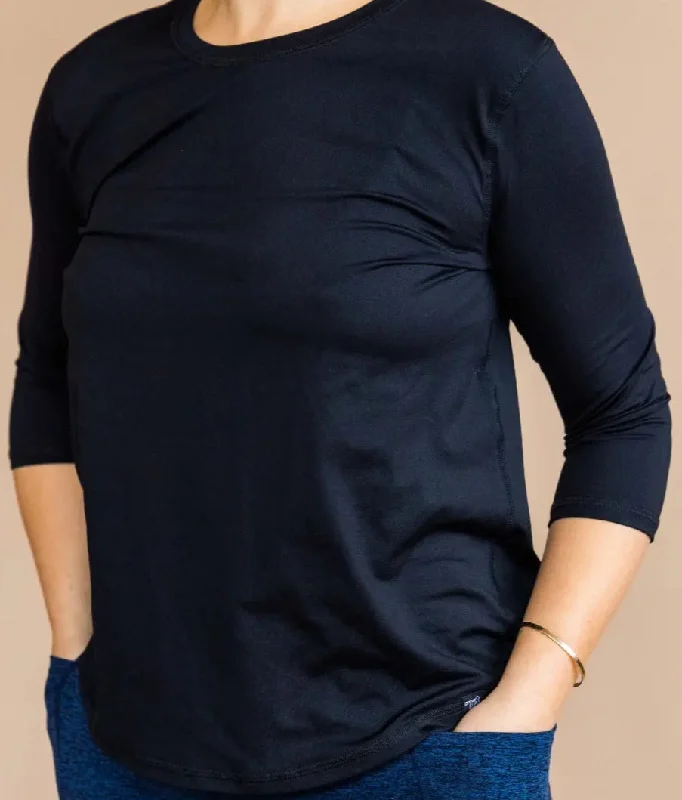 Trendy Clothing Performance Quarter Sleeve - Black